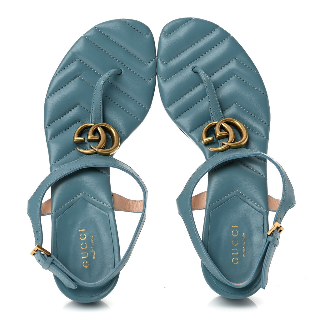 Nappa Matelasse Double G 35mm Thong Sandals 37.5 Sweet Blue