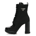 Spazzolato Re-Nylon Metal Triangle Logo 110mm Ankle Boots 36.5 Black