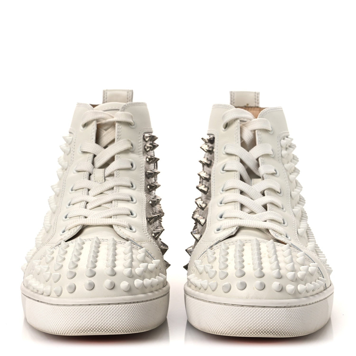 Nappa Laminato Dino Spikes Mens Yang Louis Flat Sneakers 45 Latte Silver