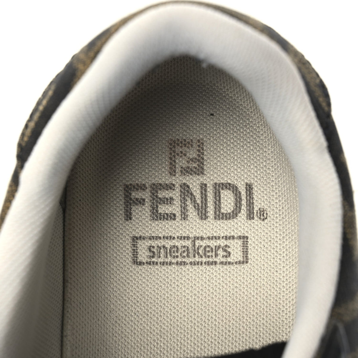 Suede Calfskin Zucca Fendi Match Low Top Sneakers 37.5 Tobacco Black