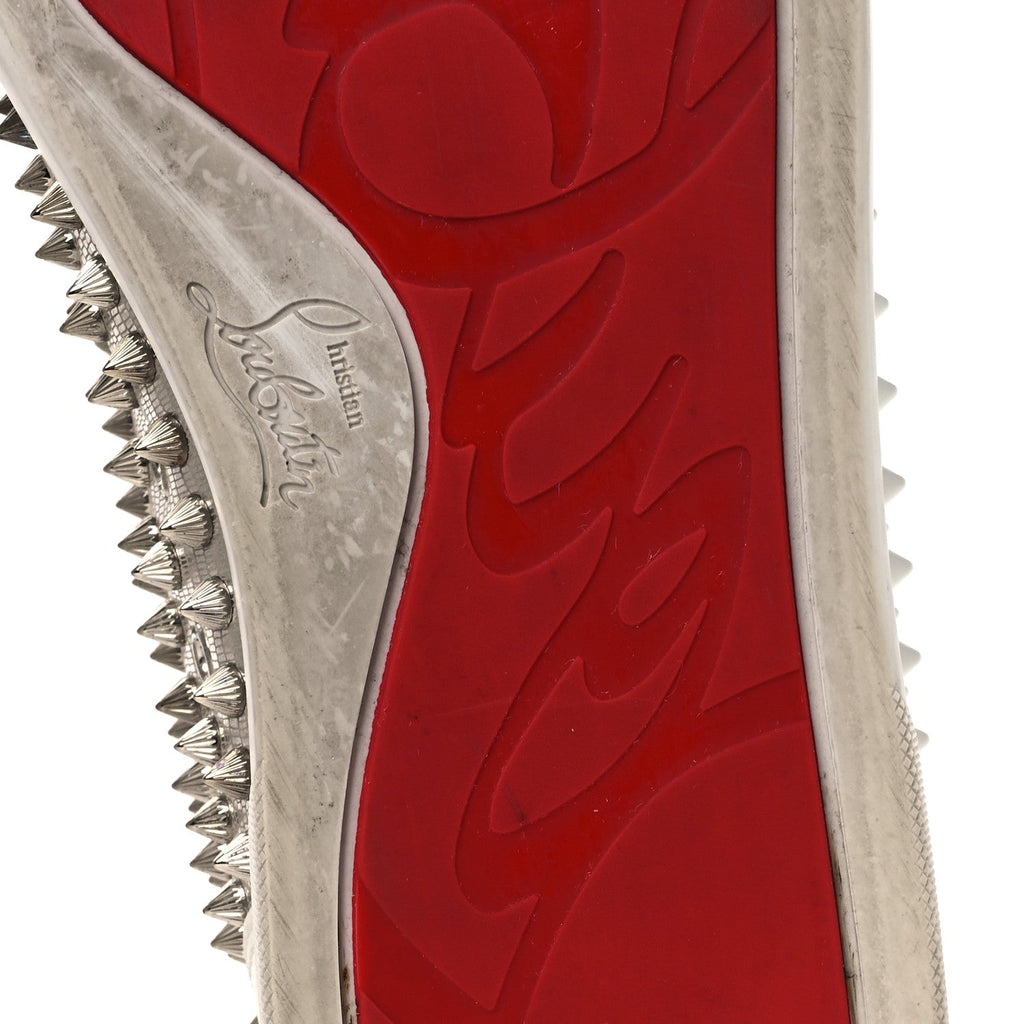 Nappa Laminato Dino Spikes Mens Yang Louis Flat Sneakers 45 Latte Silver