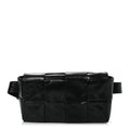 Paper Calfskin Maxi Intreccio The Belt Cassette Bag Black