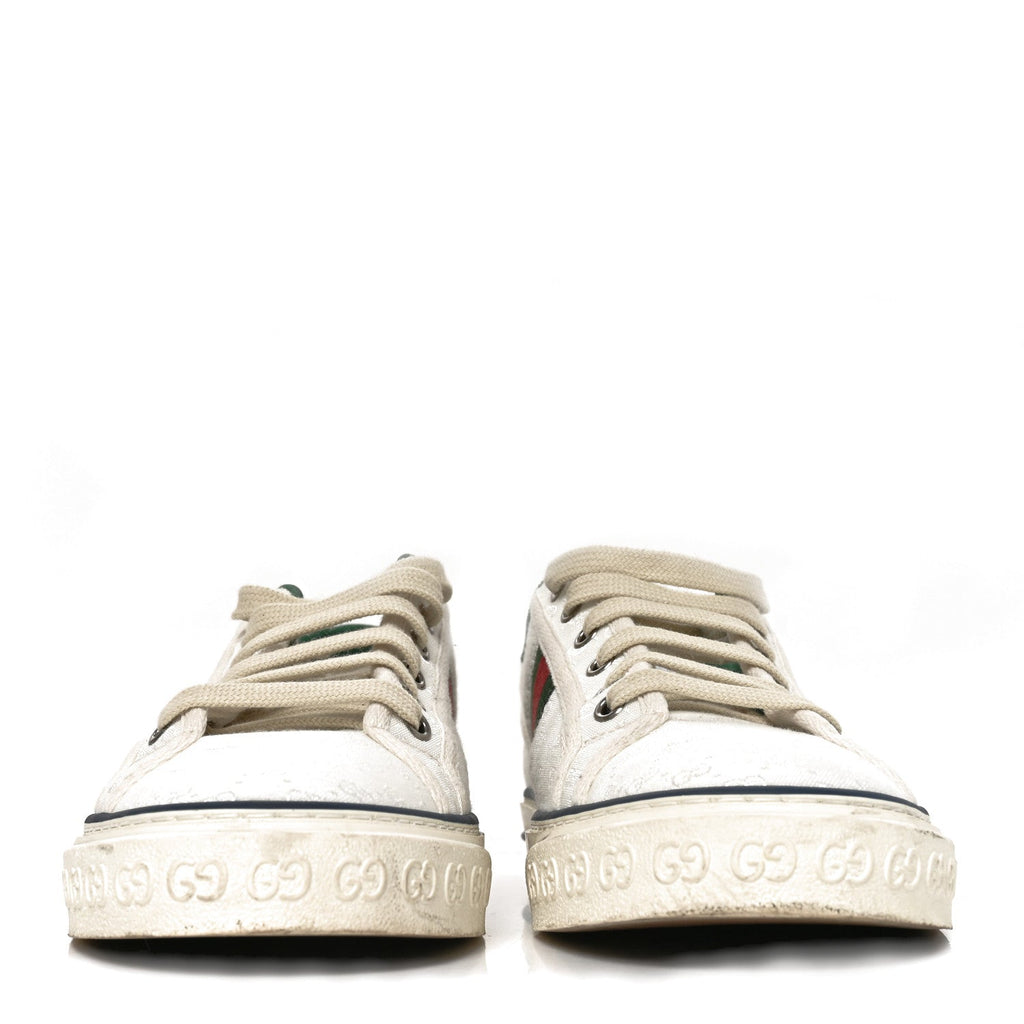Jacquard Mini GG Monogram Web Womens 1977 Tennis Sneakers 40.5 White