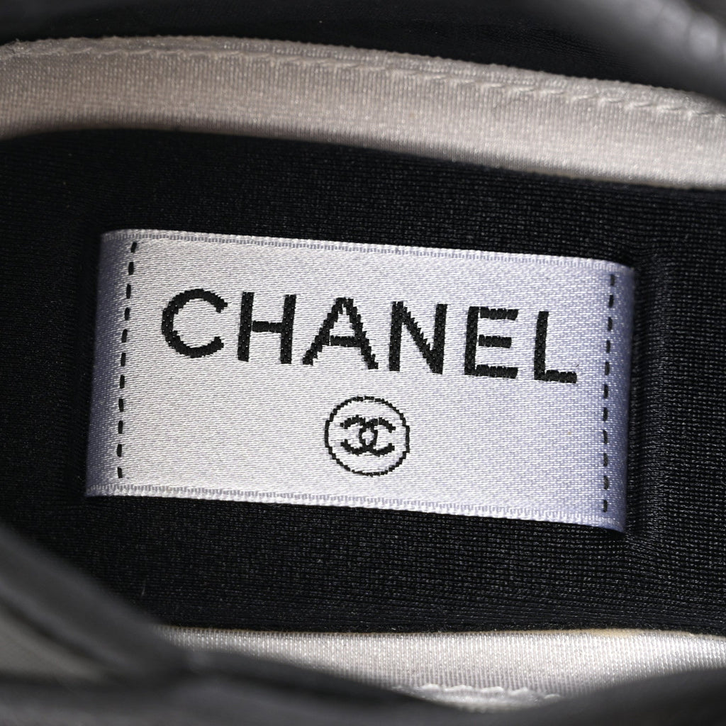 Velvet Calfskin Mixed Fibers CC Sneakers 37 Black