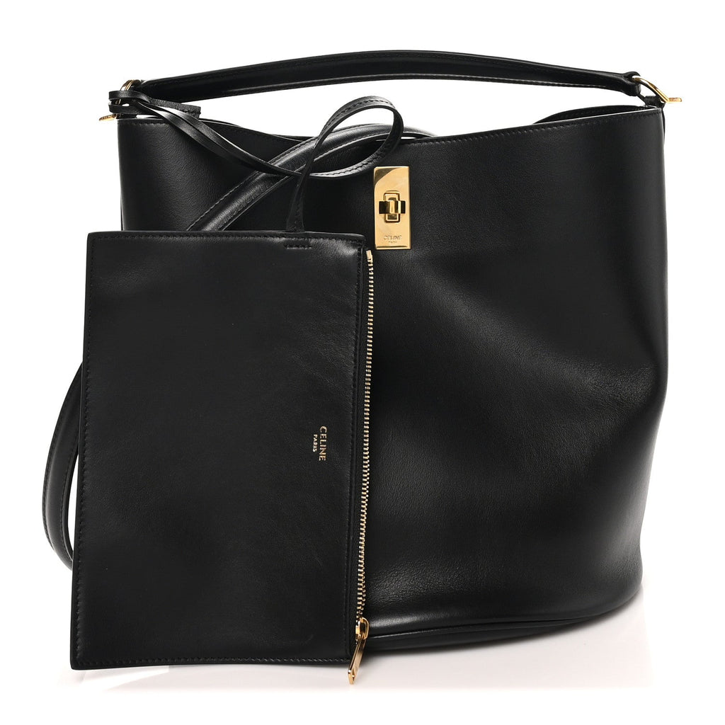 Smooth Calfskin Bucket 16 Bag Black