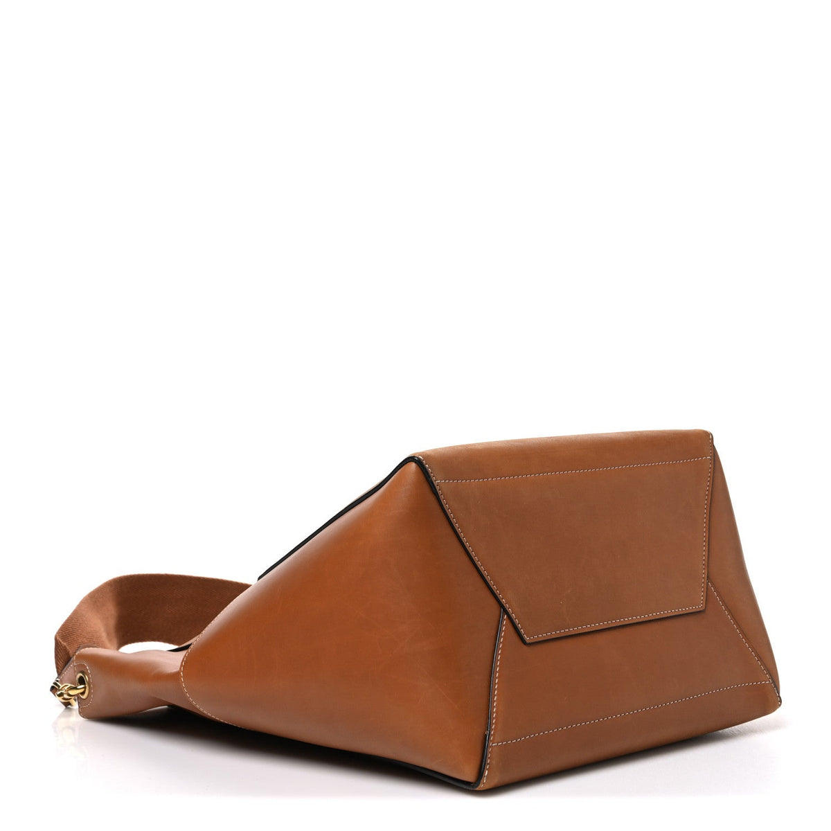Natural Calfskin Seau Sangle Bucket Bag Tan