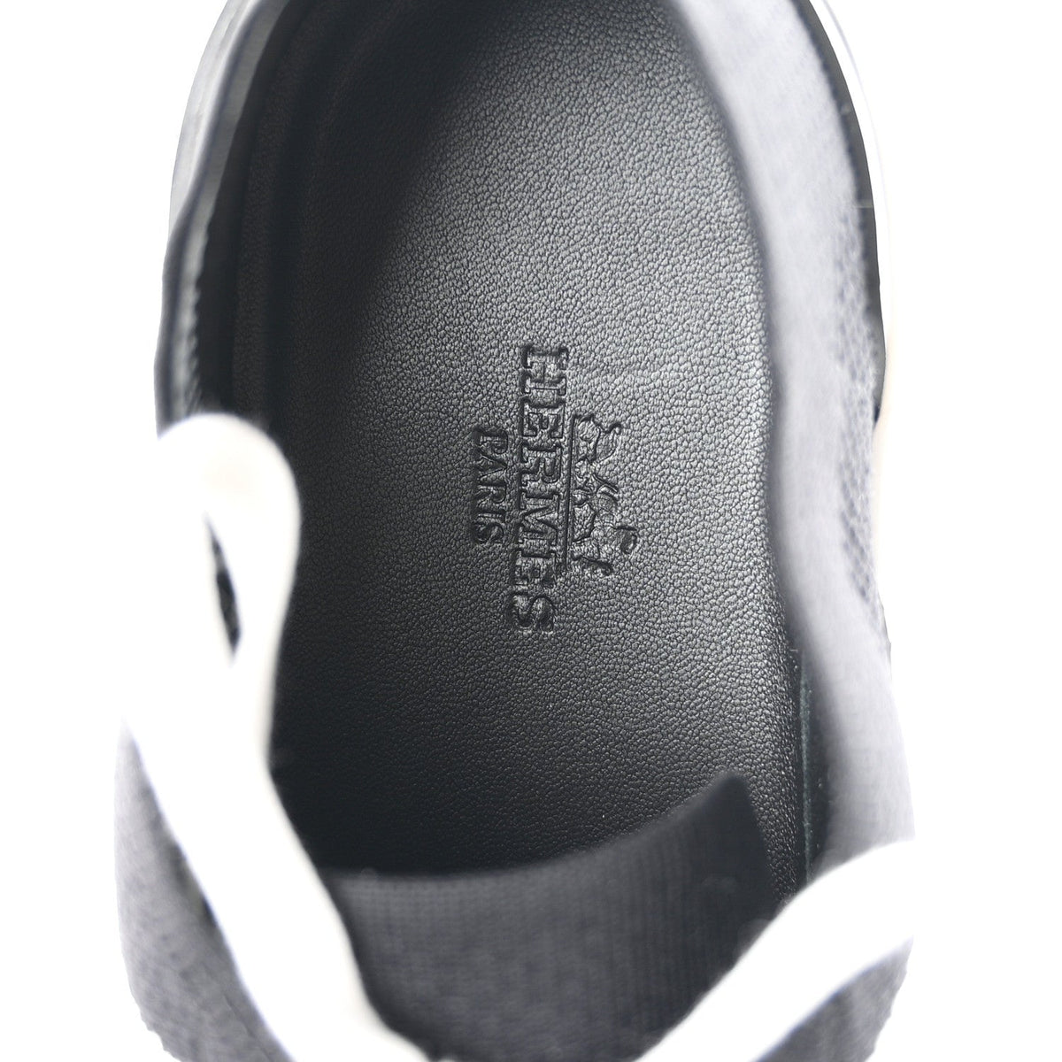 Knit Fabric Calfskin Deep Sneakers 36.5 Black White