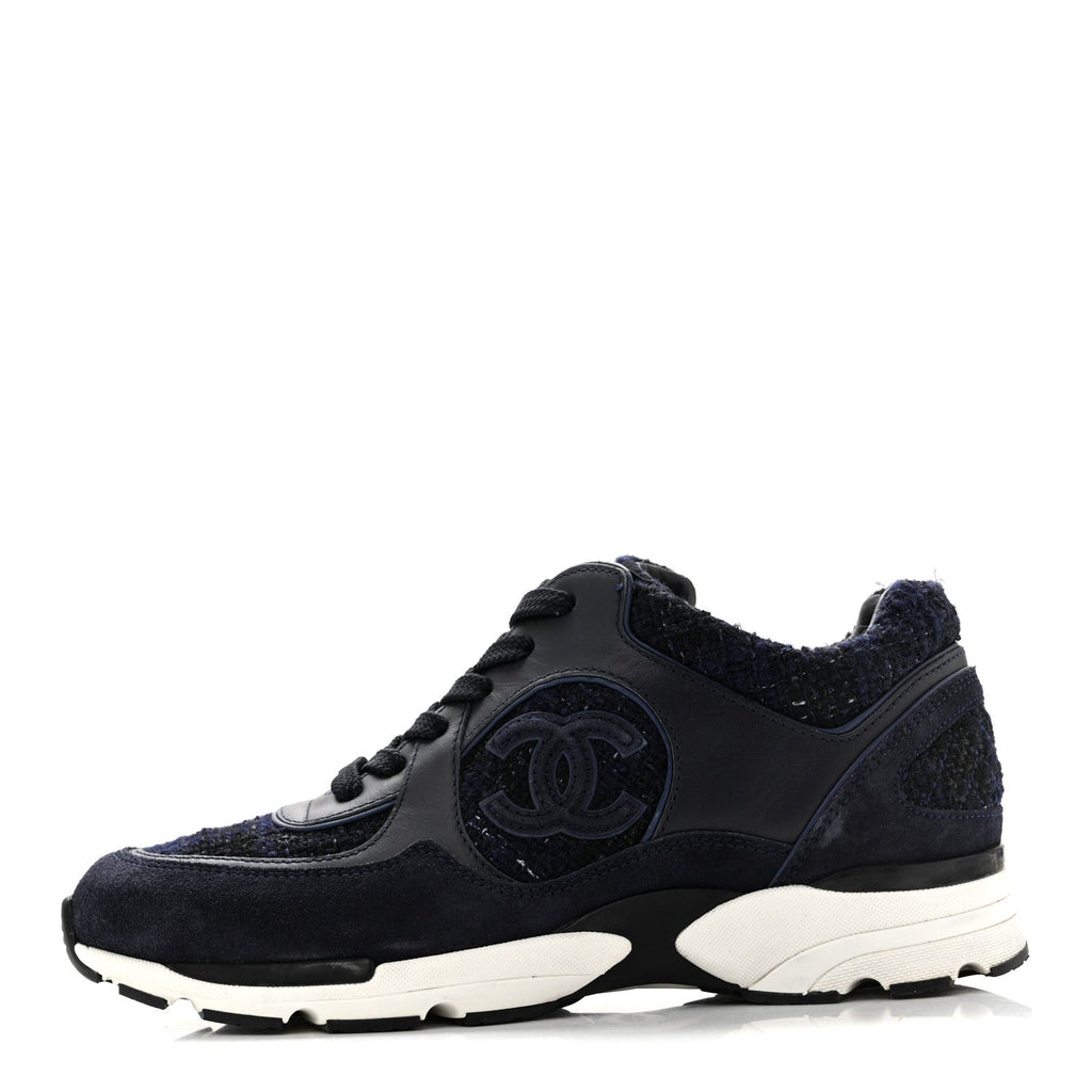 Tweed Suede Womens CC Sneakers 37.5 Black Blue