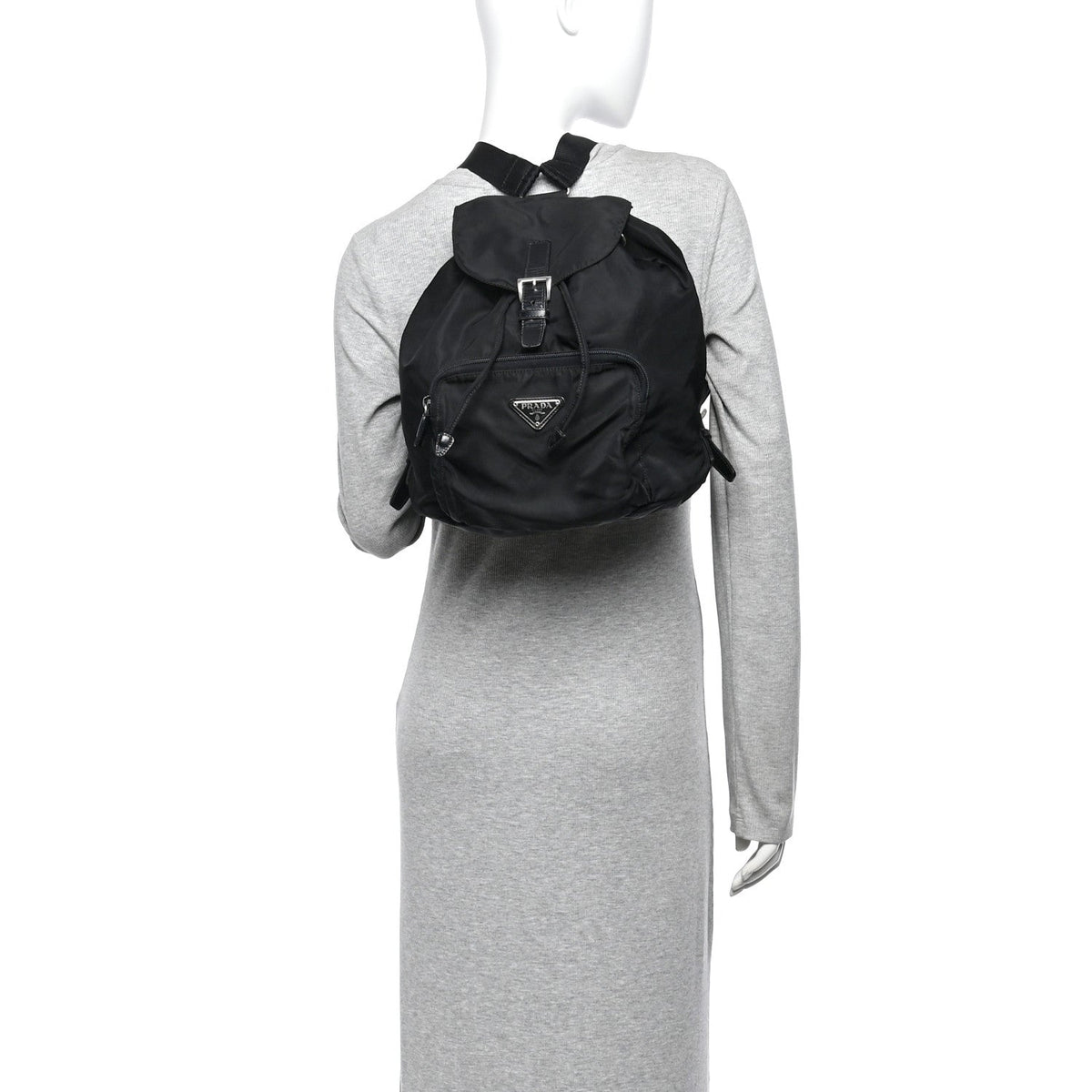 Tessuto Nylon Vela Cinch Backpack Black
