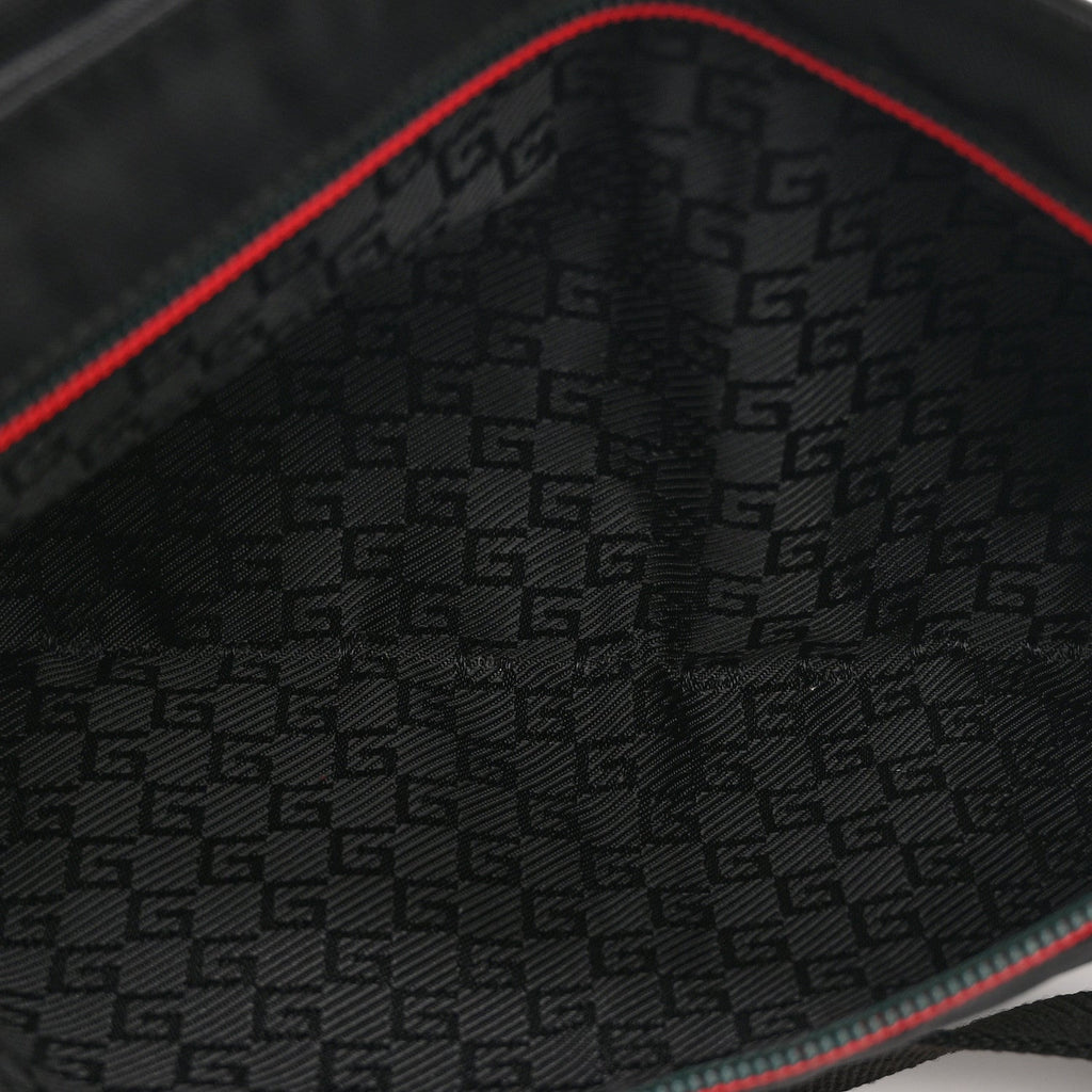 Canvas Double Pocket Belt Bag Black