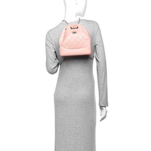 Aged Calfskin Quilted Small Gabrielle Backpack Pink