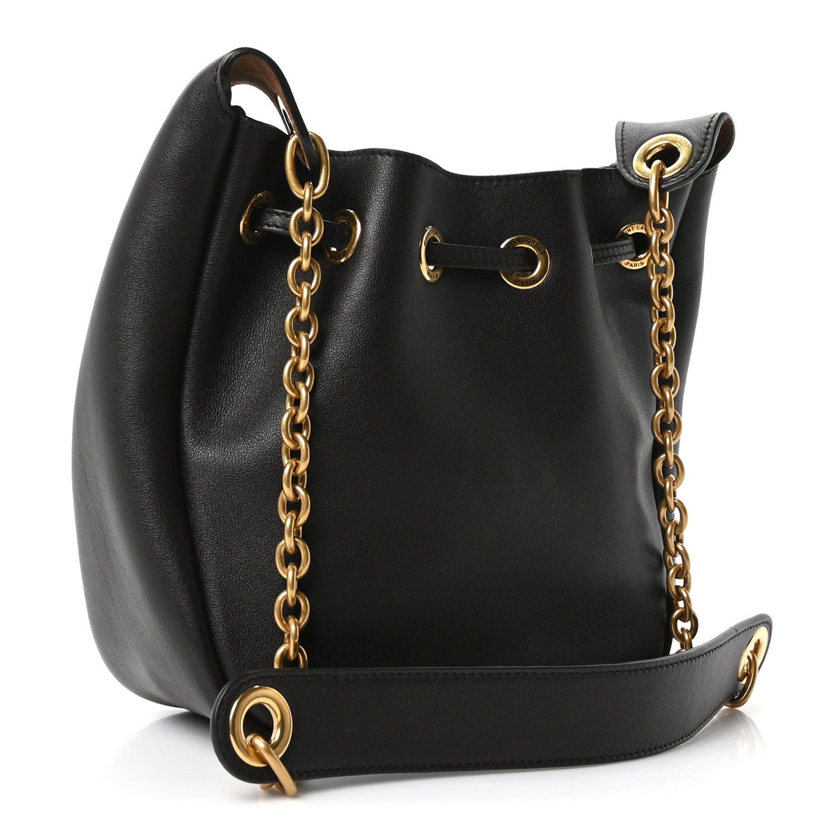 Calfskin Cassandre Supple Bucket Bag  Fondente Dark Cigar