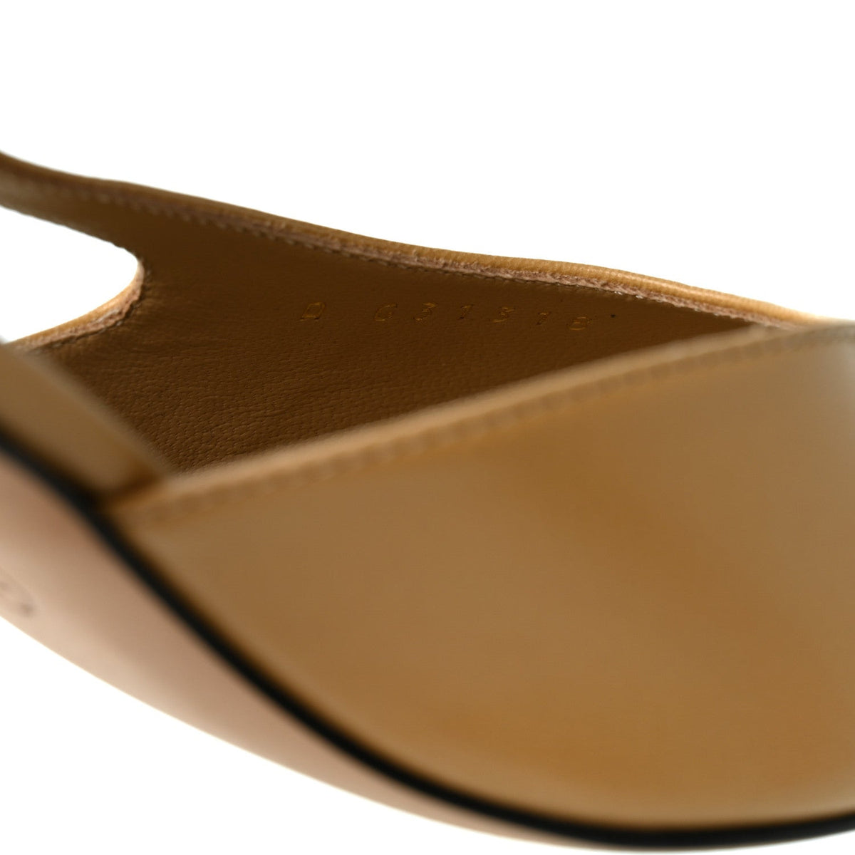 Goatskin Grosgrain Cap Toe CC Slingback Pumps 37 Beige Black