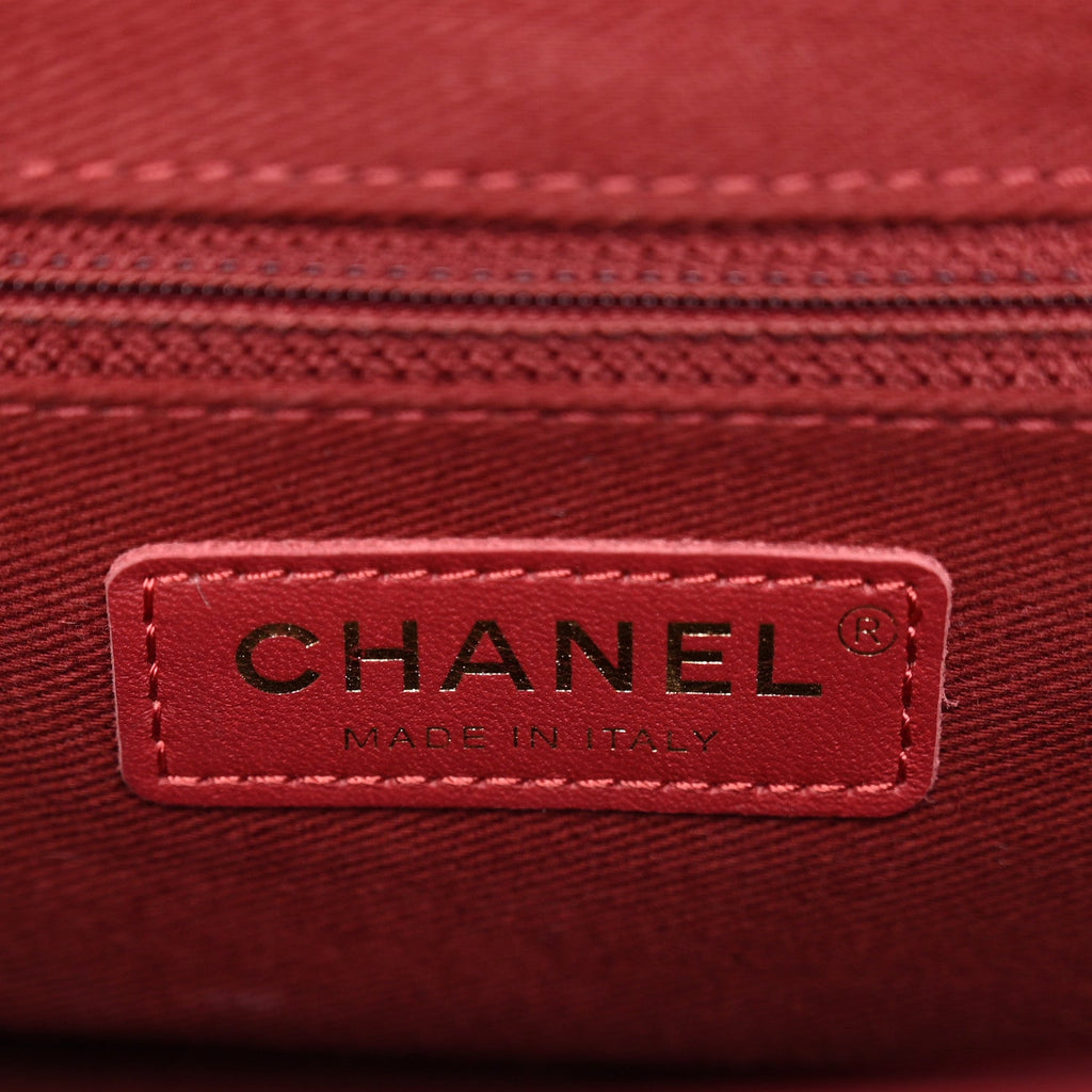 Caviar Quilted Small Business Affinity Flap Burgundy