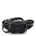 Grained Calfskin Nylon Stencil Mini Snat Pack Gunslinger Waist Bag Black