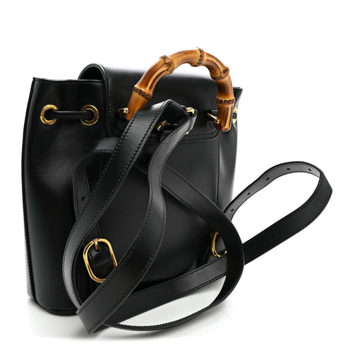 Calfskin Bamboo Backpack Black