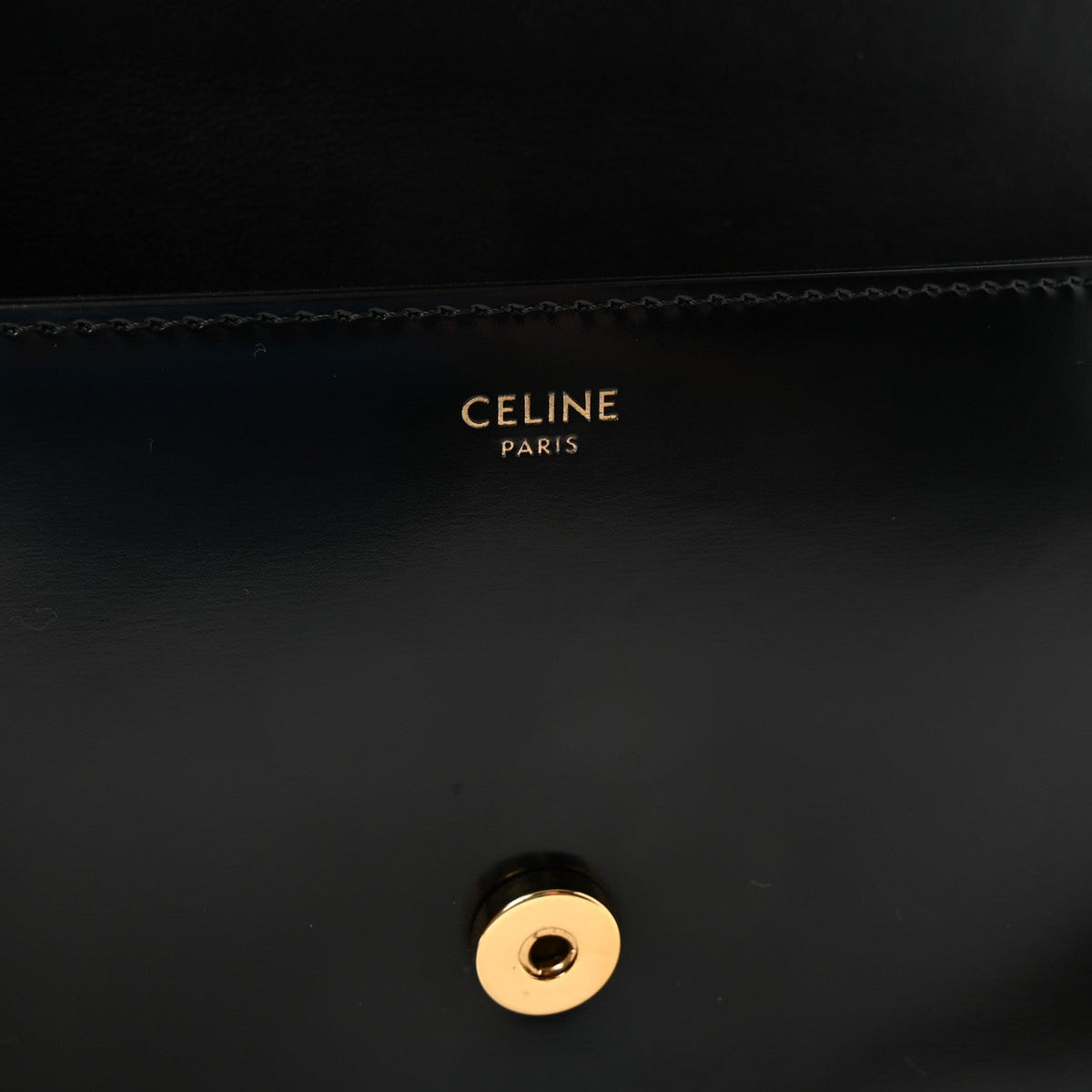 Shiny Calfskin Cuir Triomphe Chain Shoulder Bag Black