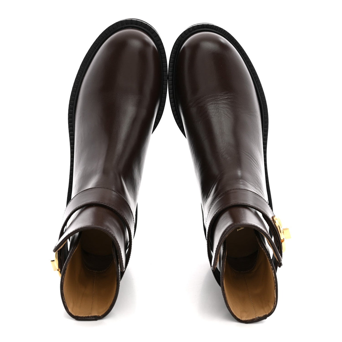 Calfskin VLogo Locker 40mm Ankle Boots 36.5 Brown