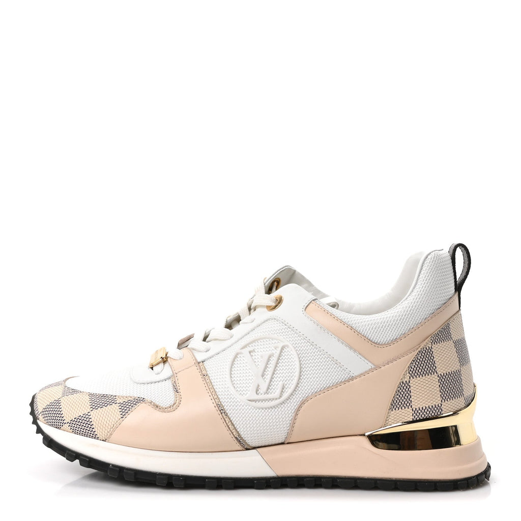 Calfskin Damier Azur Run Away Sneakers 39 White