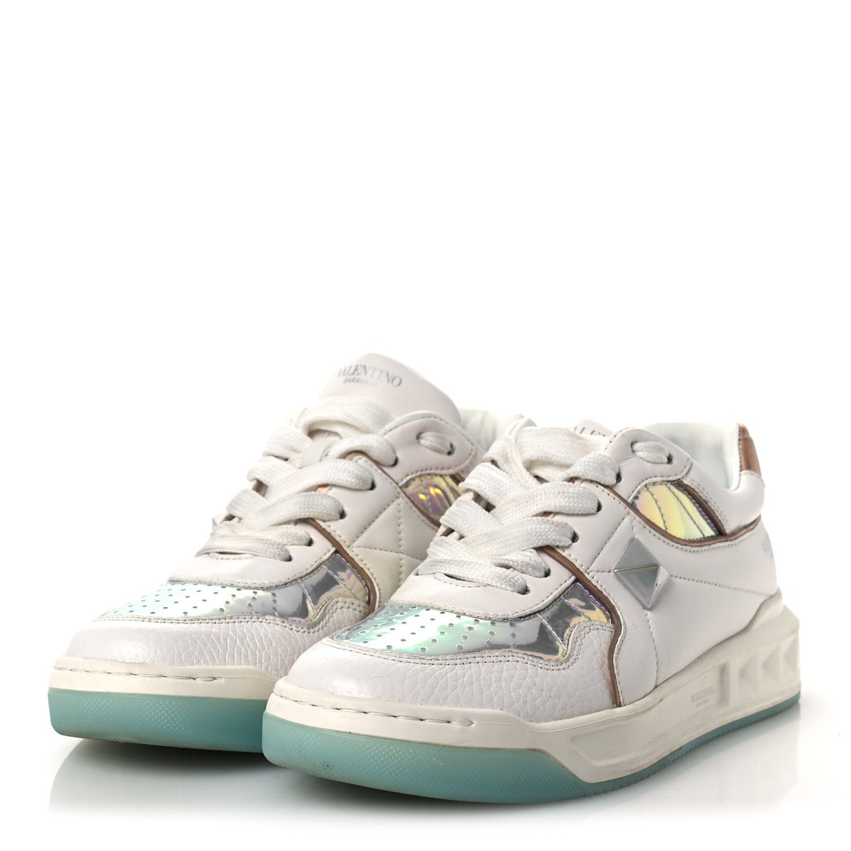 Nappa Metallic One Stud Low Top Sneakers 37 White