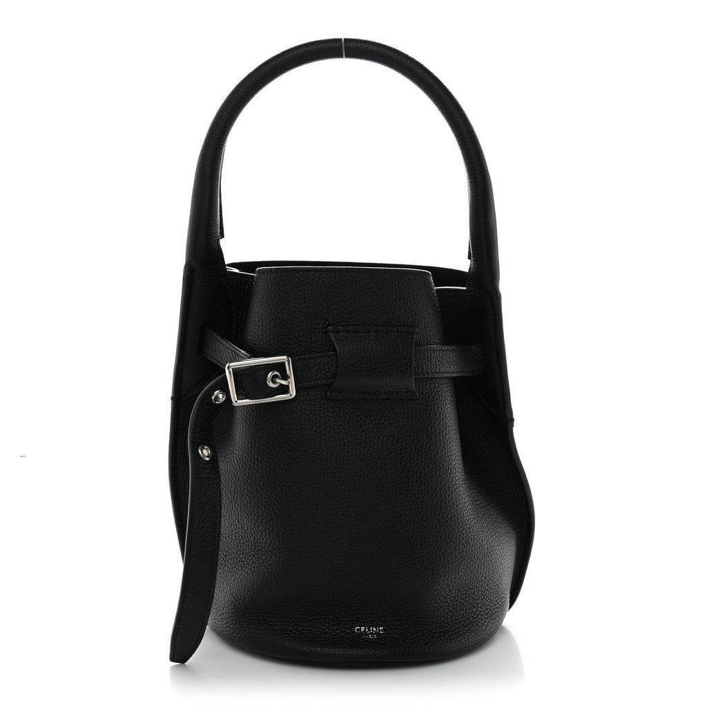 Supple Grained Calfskin Nano Big Bag Bucket Black