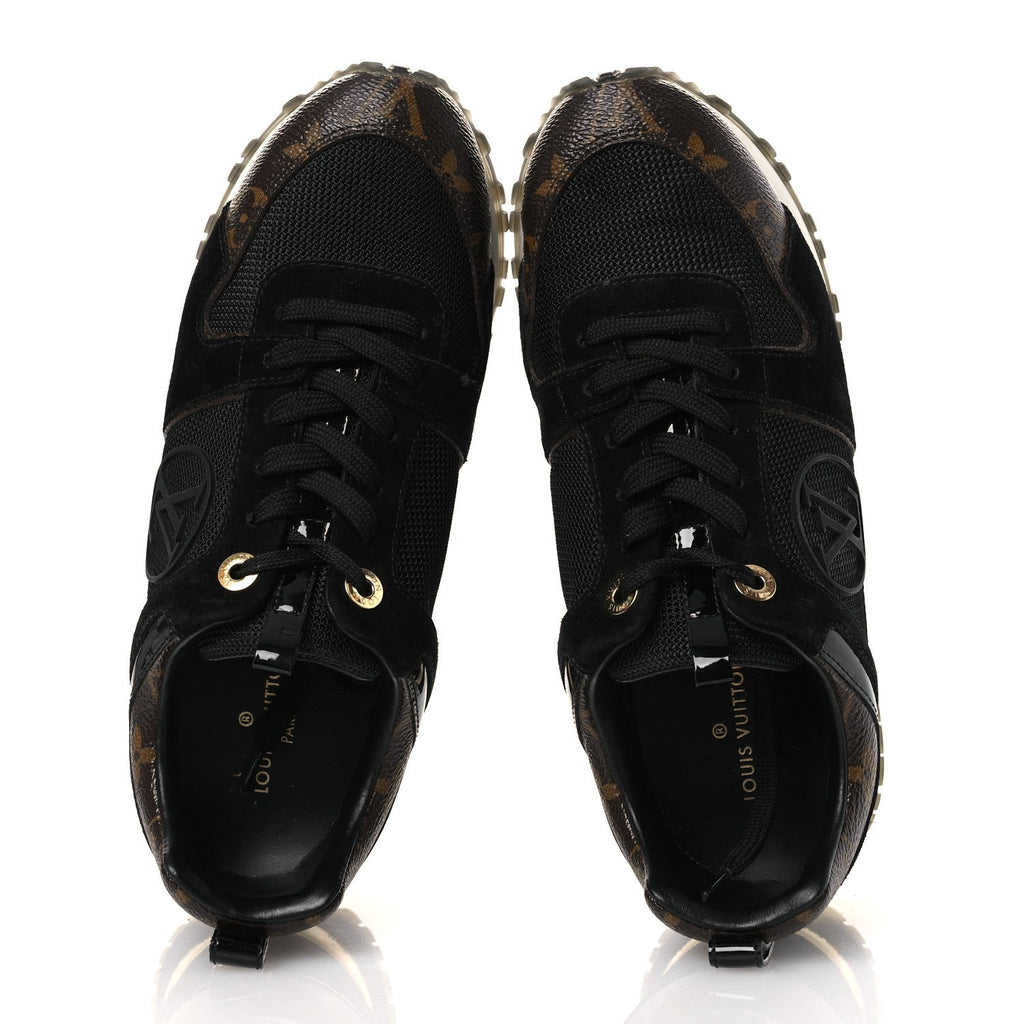 Suede Monogram Run Away Sneakers 36.5 Black