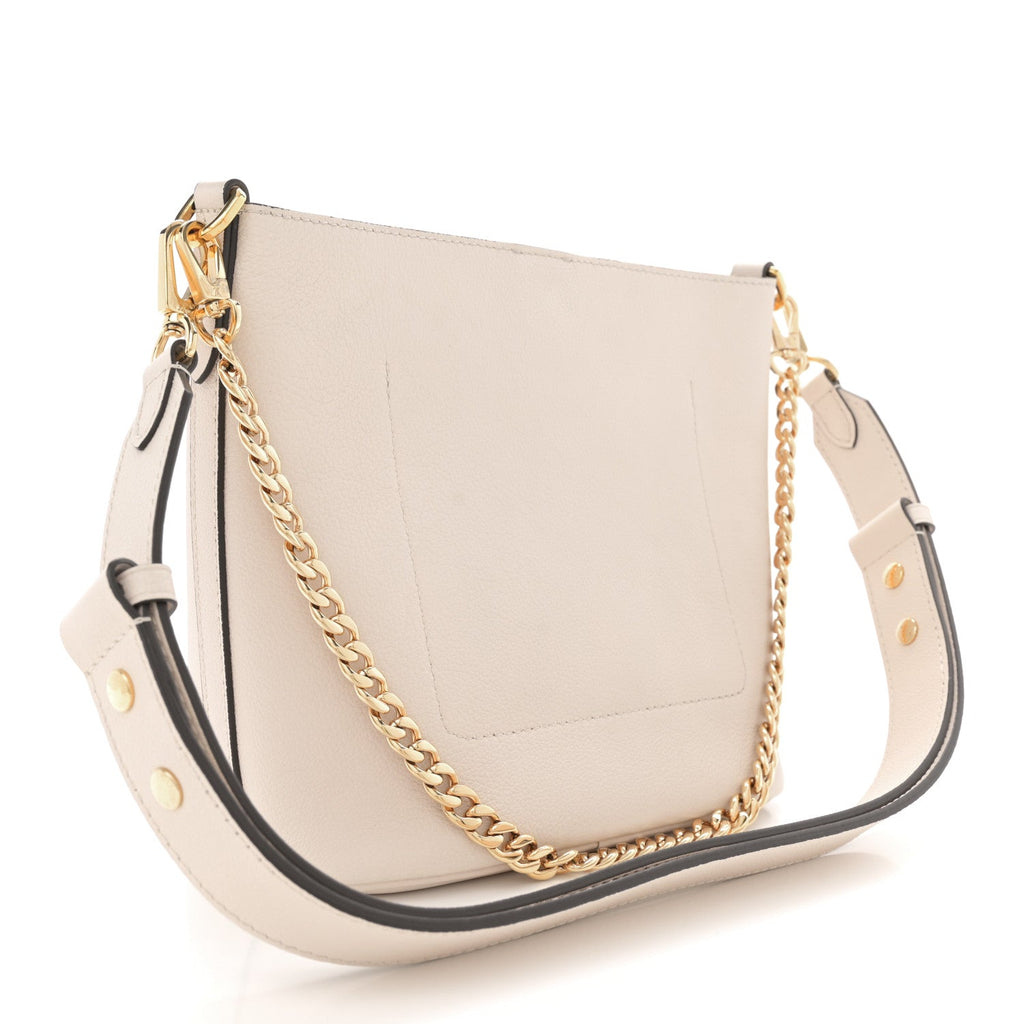 Grained Calfskin Lock and Walk Bucket Quartz