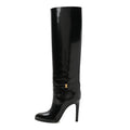 Patent Calfskin Linda 100 Boots 37.5 Black