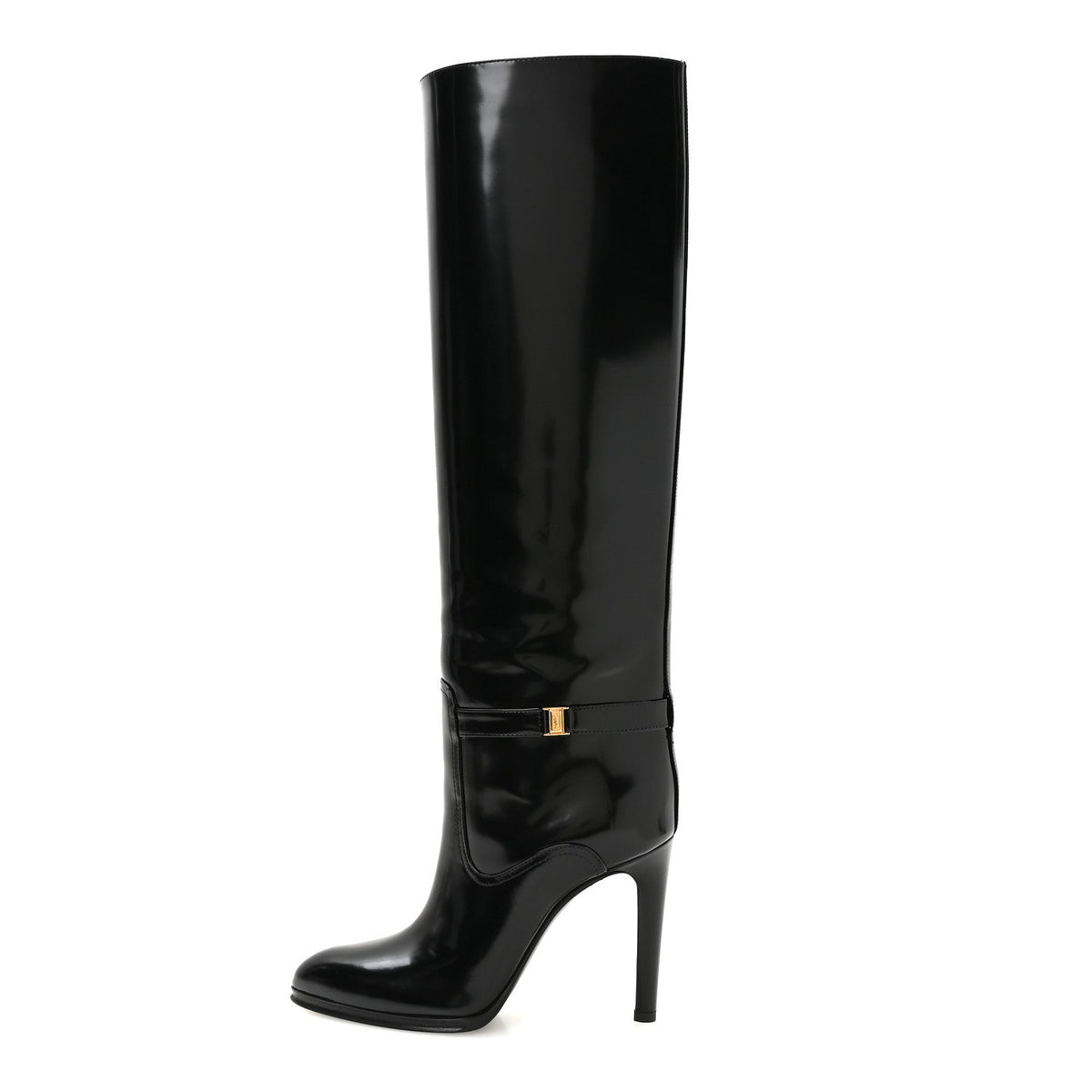 Patent Calfskin Linda 100 Boots 37.5 Black