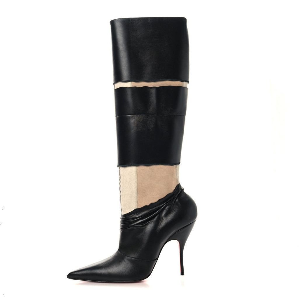 X MAISON MARGIELA Nappa Xrismarteen 100 Knee High Boots 37.5 Black