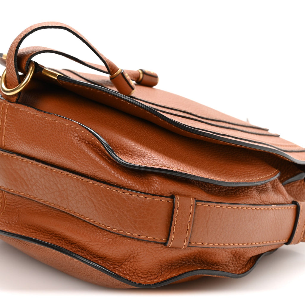 Calfskin Medium Marcie Round Crossbody Bag Tan