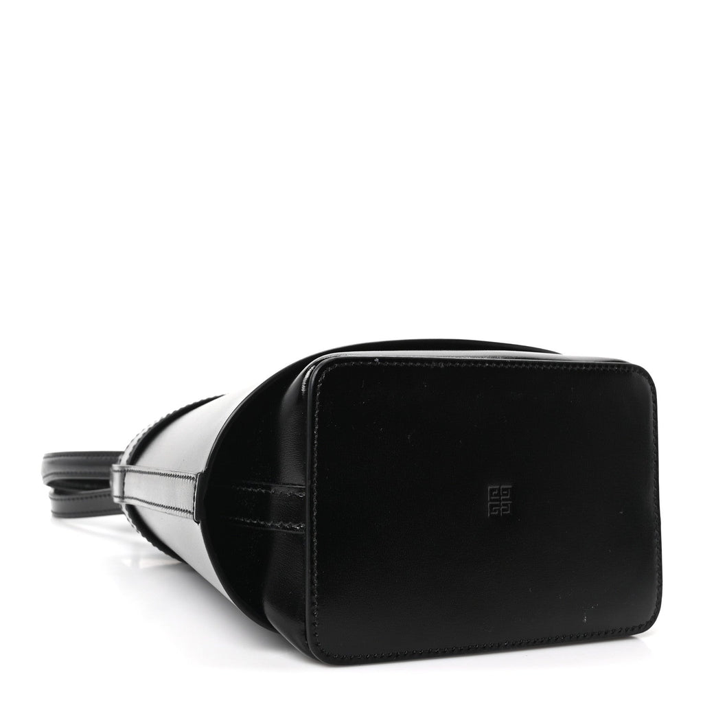 Box Calfskin Shark Lock Bucket Bag Black