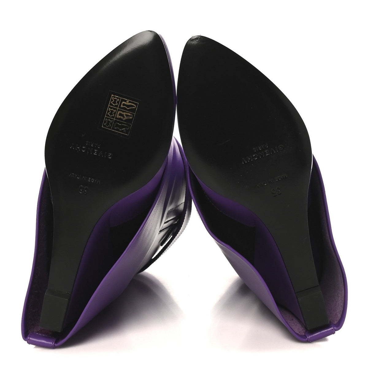 Calfskin Shark Lock Ankle Boots 35 Ultraviolet