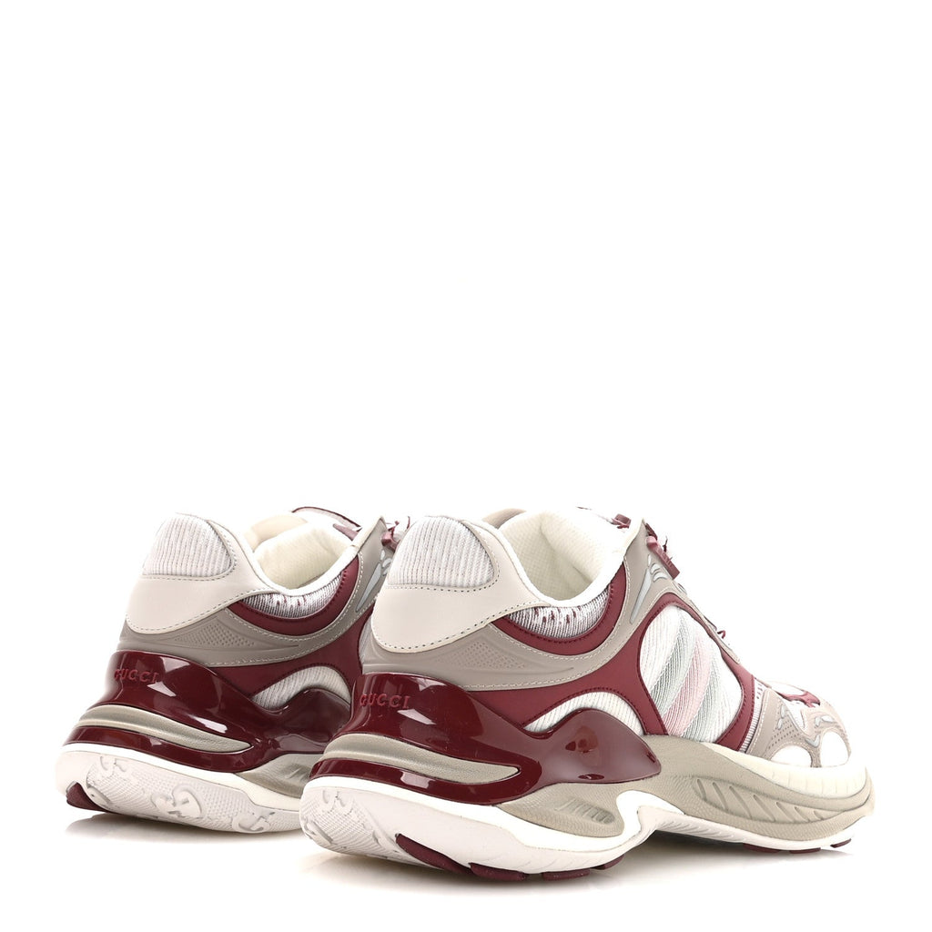 Calfskin Mesh Web Womens 2.0 Sneakers 9 Gray Rosso Ancora