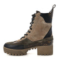 Suede Calfskin Monogram Laureate Platform Desert Boots 39.5 Taupe