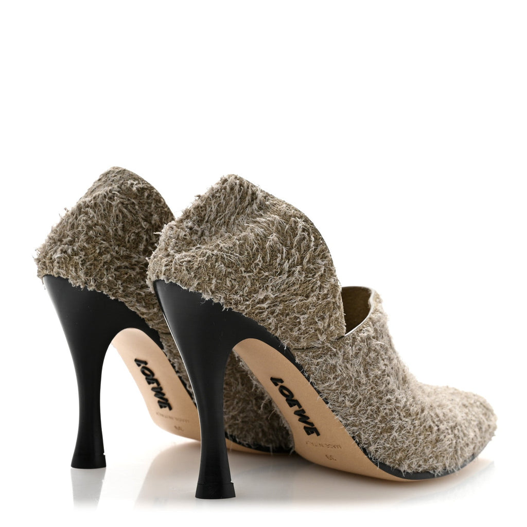 Brushed Suede Comic 90mm Pumps 39 Khaki Green
