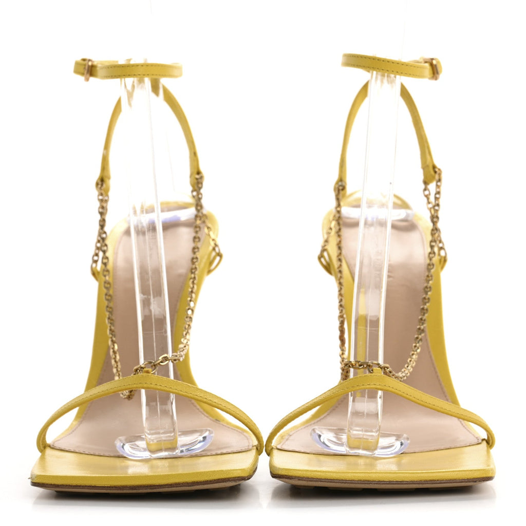 Lambskin Stretch Chain Strap 90mm Sandals 41 Buttercup