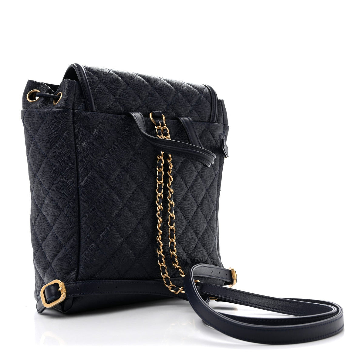 Caviar Quilted Filigree Backpack Navy