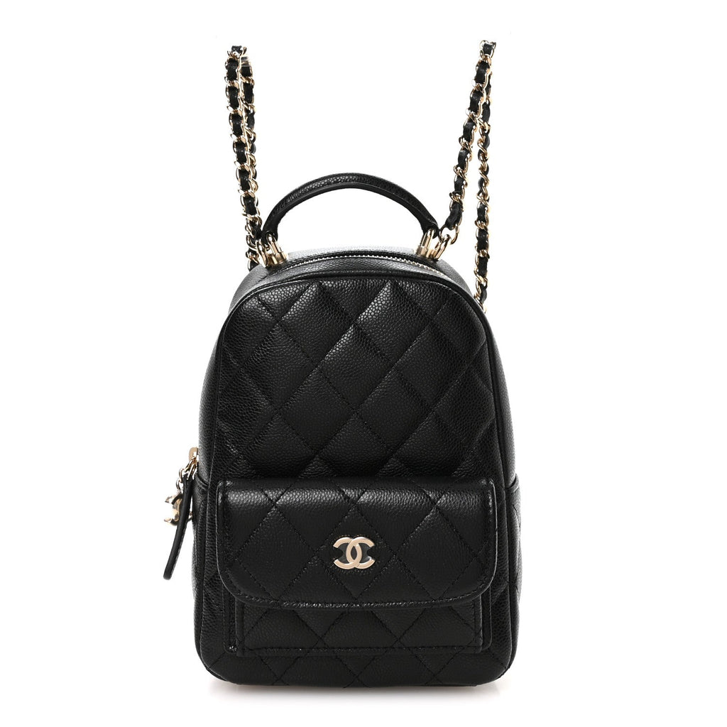 Caviar Quilted CC Mini Classic Backpack Black