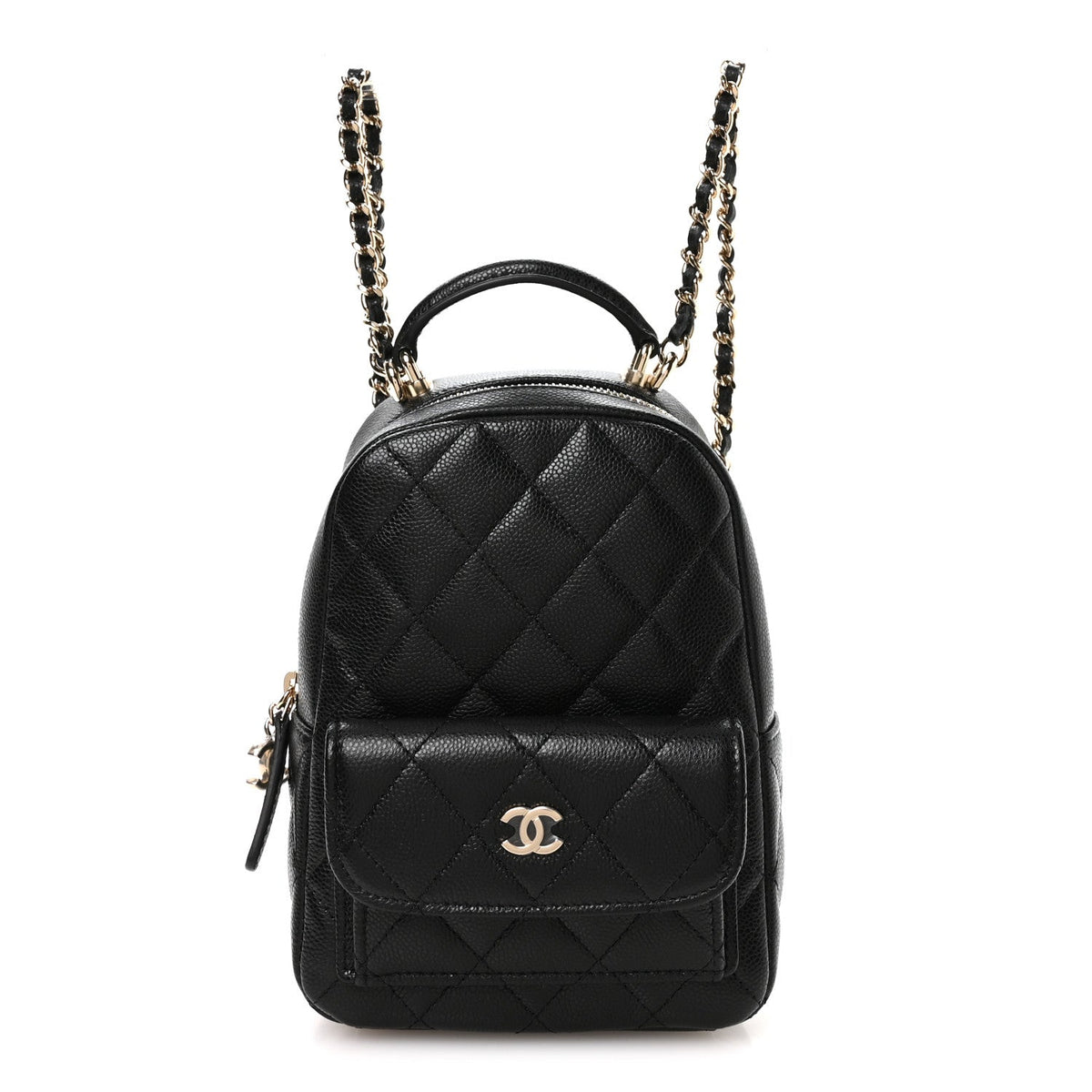 Caviar Quilted CC Mini Classic Backpack Black