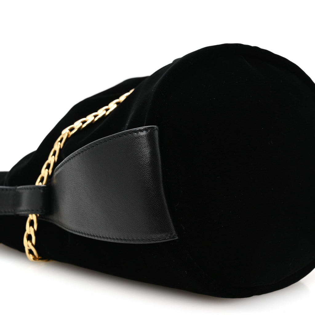 Velvet Petit Sac Mini Bucket Bag Black