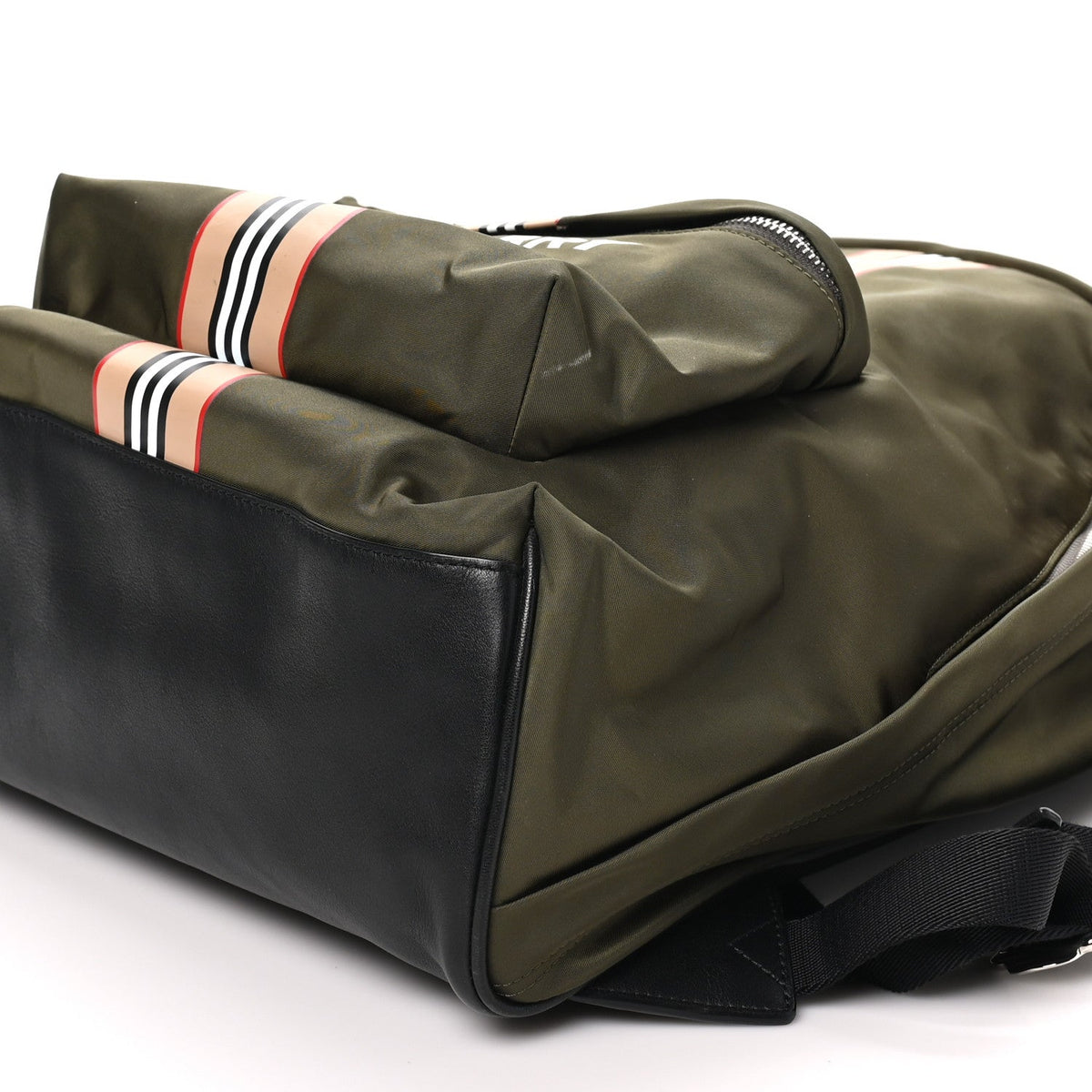 Canvas Vintage Check Stripe Jett Backpack Dark Olive Green