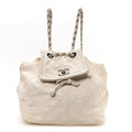 Lambskin Quilted Beijing Backpack Bag White
