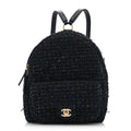 Tweed Front Pocket Backpack Navy