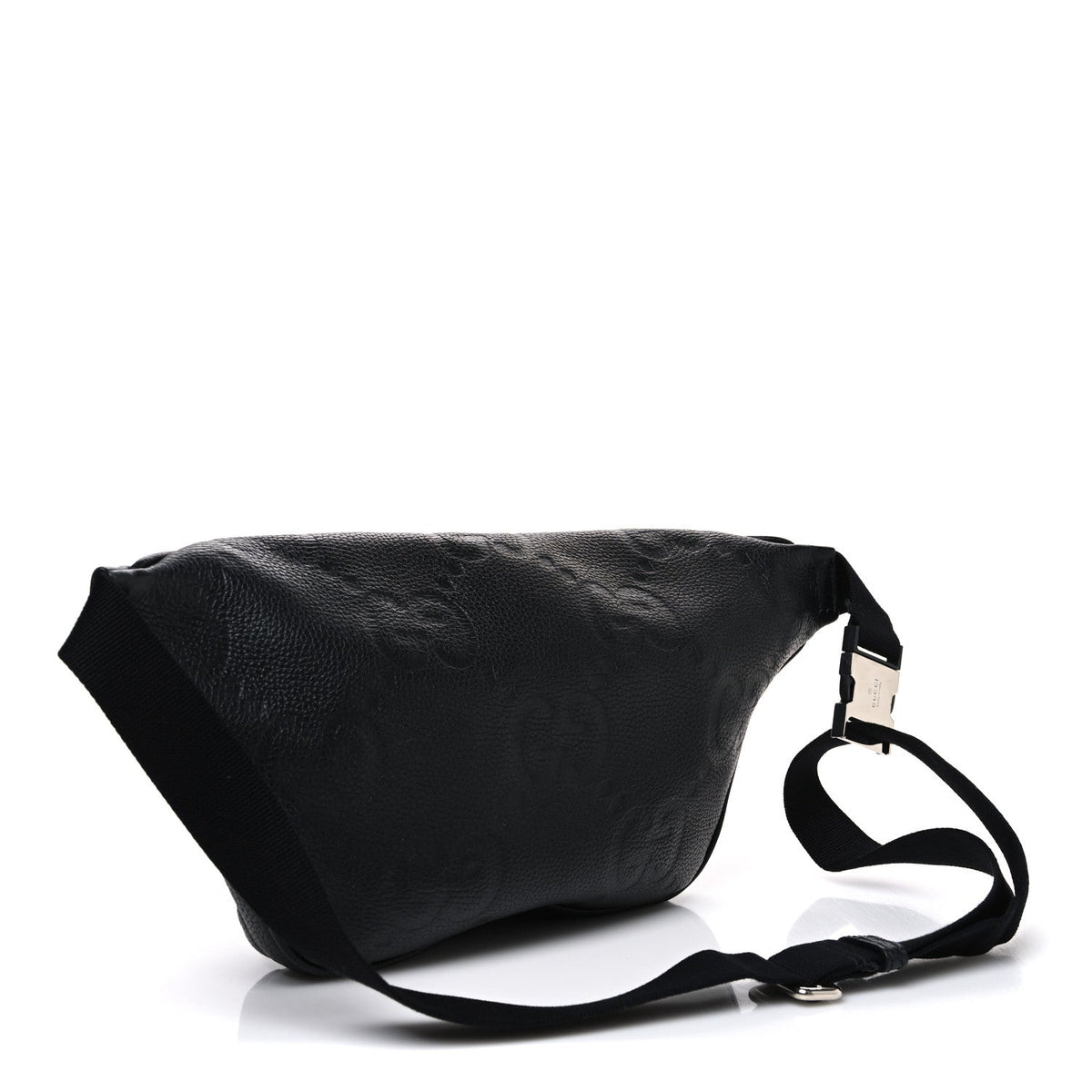 Calfskin GG Tennis Embossed Pocket Belt Bag Black