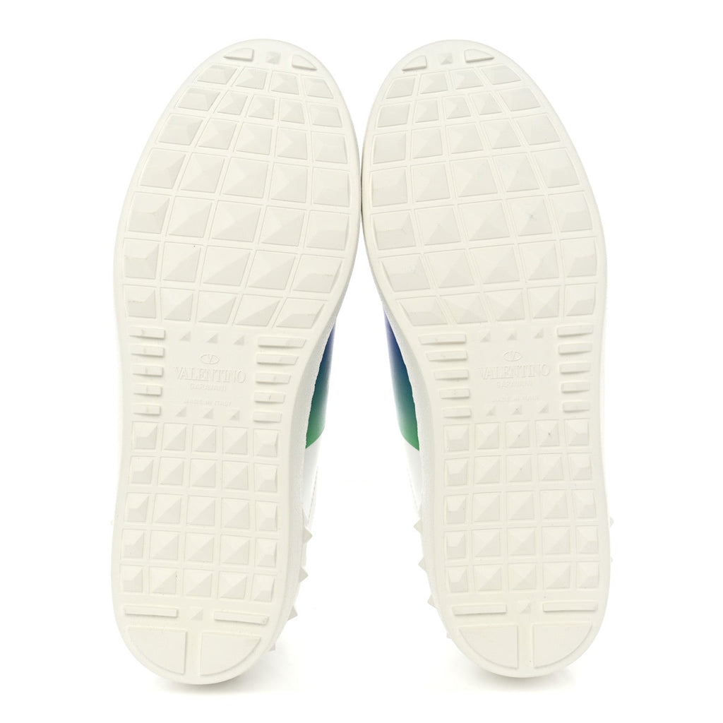 Calfskin Rockstud Untitled Open Sneakers 40  Multicolor White