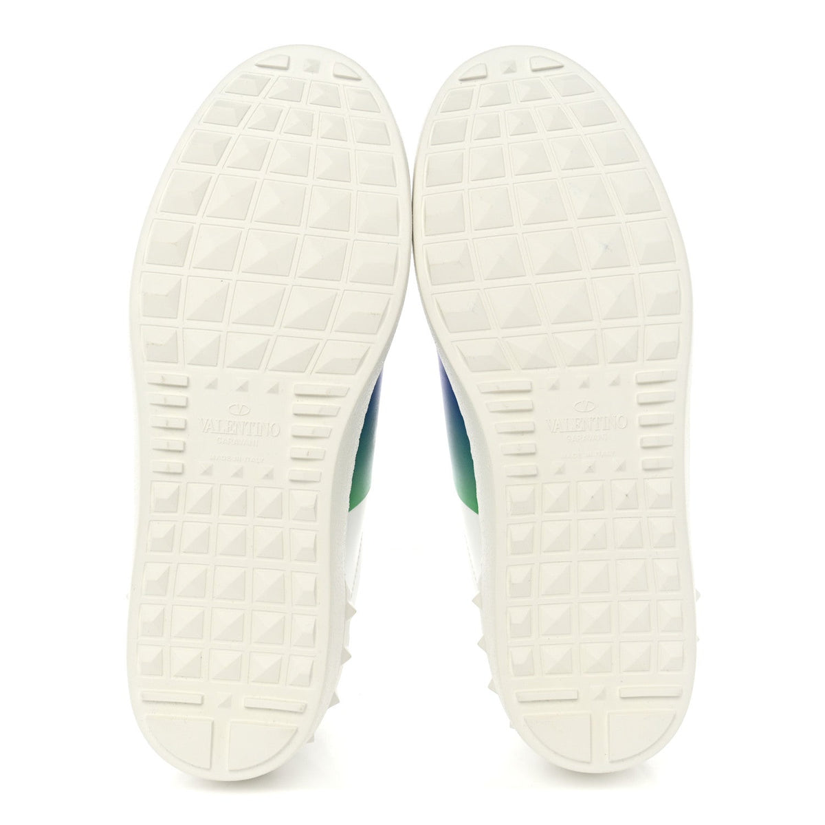 Calfskin Rockstud Untitled Open Sneakers 40  Multicolor White