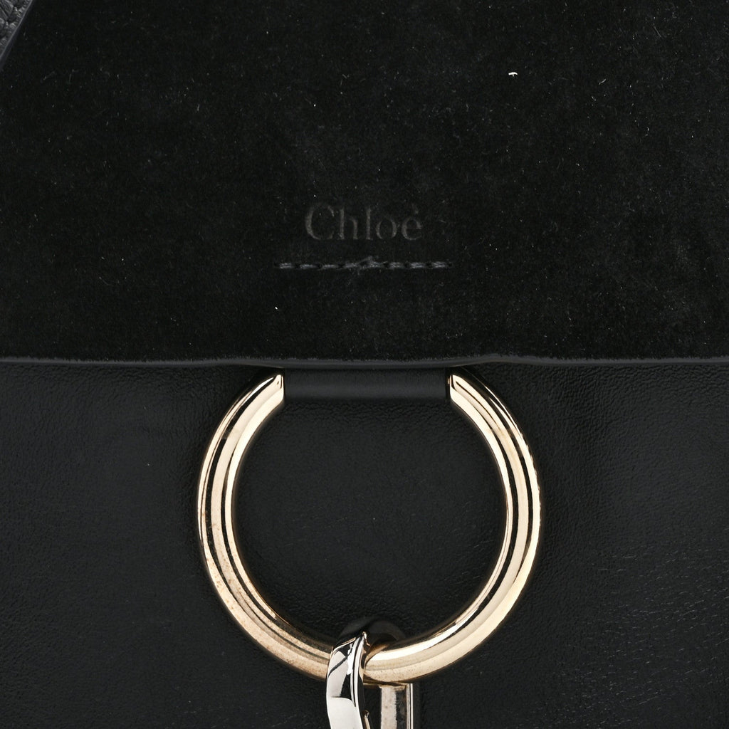 Suede Calfskin Mini Faye Bracelet Bag Black