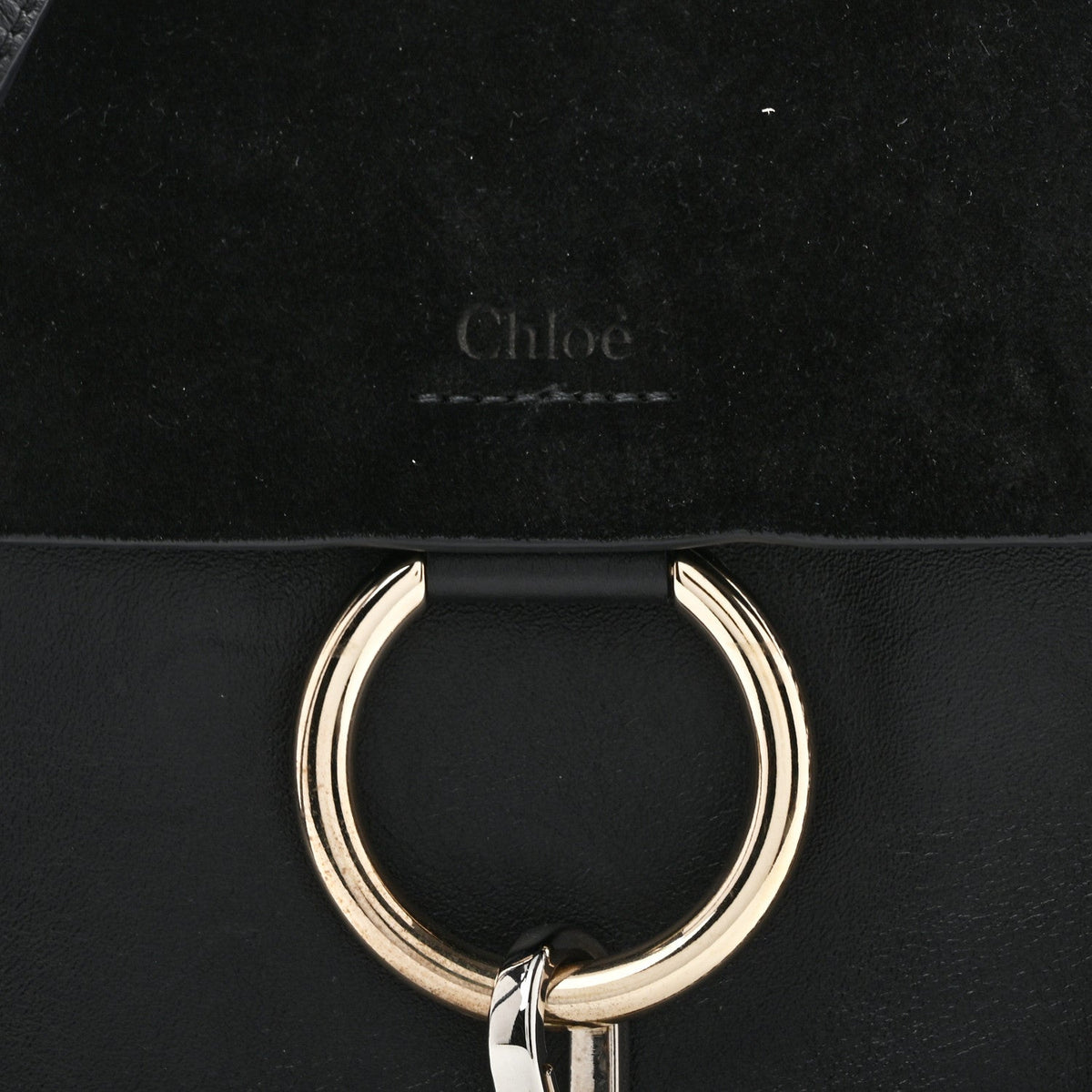 Suede Calfskin Mini Faye Bracelet Bag Black