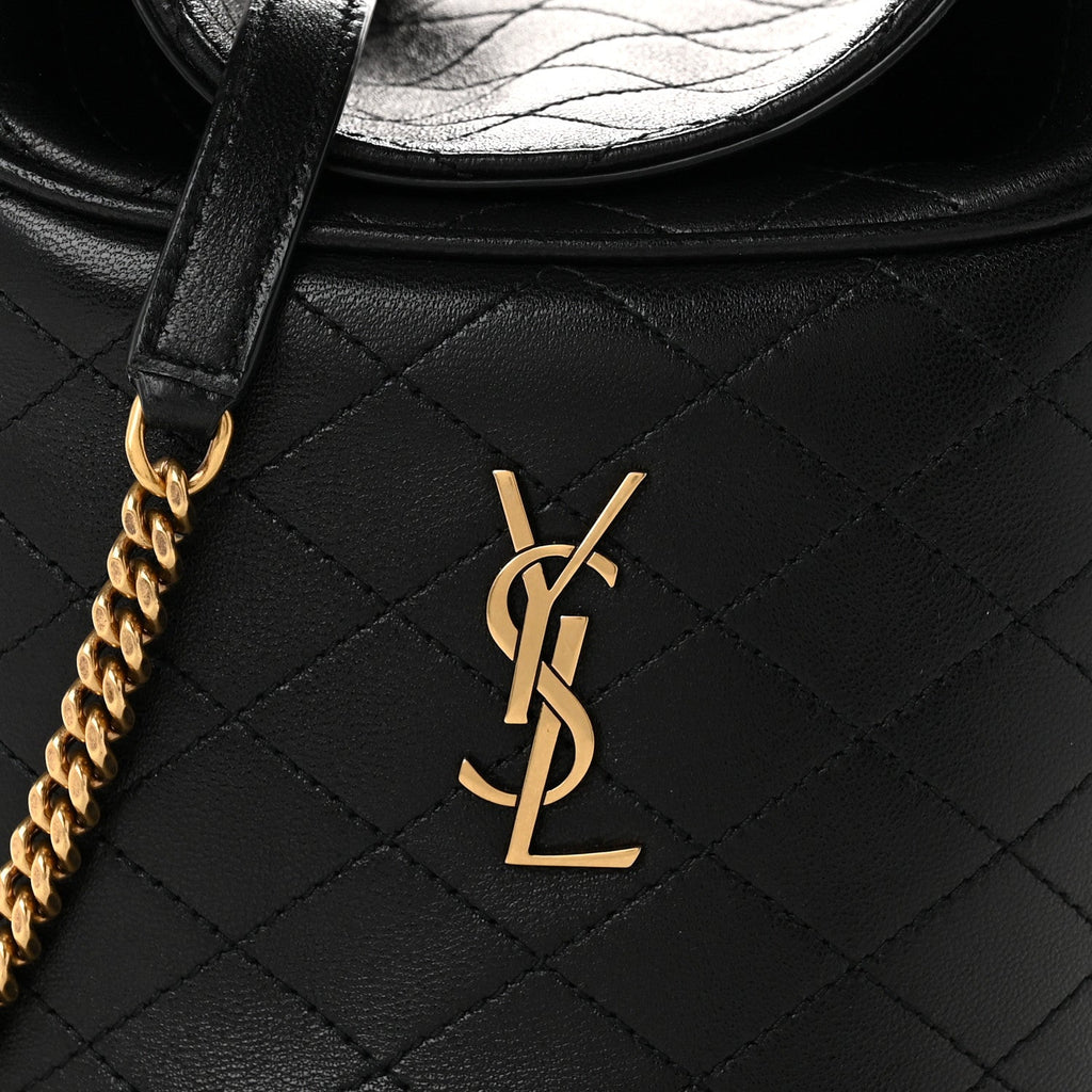 Lambskin Gabby Mini Bucket Bag Black